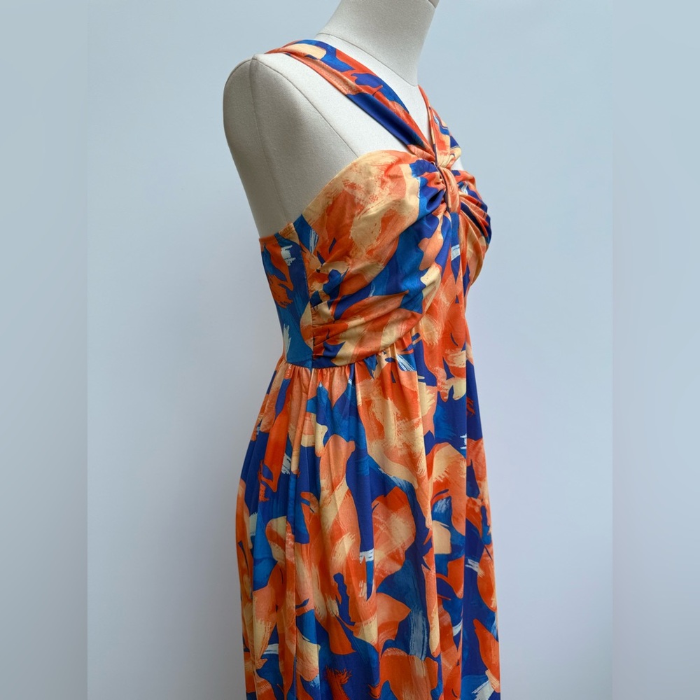 GRACE KARIN Women's Criss Cross Halterneck Sleeveless Summer Floral Maxi Dress - Picture 5 of 16